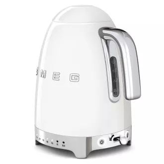 Fierbător electric Smeg KLF04WHEU, 1, 7 l (7 cești), 2400 W, stil 50s, control al temperaturii, 7 programe, alb