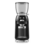 Mașină de măcinat cafea Smeg CGF11BLEU, 150 W, grosime reglabilă, râșniță din oțel inoxidabil, recipient din tritan, negru