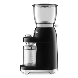 Mașină de măcinat cafea Smeg CGF11BLEU, 150 W, grosime reglabilă, râșniță din oțel inoxidabil, recipient din tritan, negru