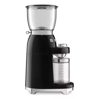 Mașină de măcinat cafea Smeg CGF11BLEU, 150 W, grosime reglabilă, râșniță din oțel inoxidabil, recipient din tritan, negru