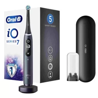 Periuță de dinți electrică Oral-B iO7 Black Onyx, magnetică, 5 moduri, temporizator, senzor de presiune, carcasă, negru Periuță de dinți electrică Oral-B iO7 Black Onyx, magnetică, 5 moduri, temporizator, senzor de presiune, carcasă, negru