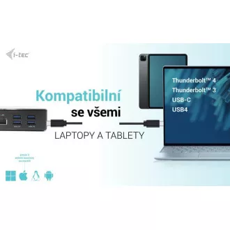 Stație de andocare iTec USB-C Quattro Display cu putere de livrare 85 W Stație de andocare iTec USB-C Quattro Display cu putere de livrare 85 W