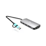 i-tec USB 3.0 USB-C/Thunderbolt 3x Display Nano Dock metalic cu LAN, PD 100 W