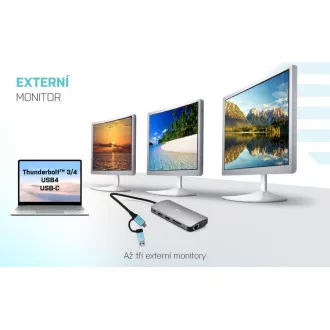i-tec USB 3.0 USB-C/Thunderbolt 3x Display Nano Dock metalic cu LAN, PD 100 W
