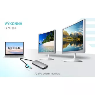 i-tec USB 3.0 USB-C/Thunderbolt 3x Display Nano Dock metalic cu LAN, PD 100 W