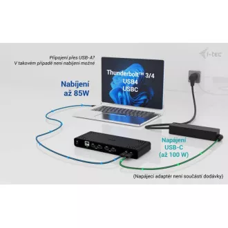 i-tec Universal Dual Display 4K Docking Station, putere de livrare 85W