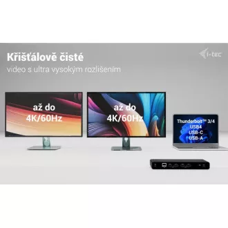 Stație de andocare universală cu afișaj dublu 4K i-tec, livrare de energie 85 W + încărcător i-tec USB-C 100 W