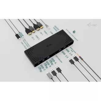 Stație de andocare universală cu afișaj dublu 4K i-tec, livrare de energie 85 W + încărcător i-tec USB-C 100 W