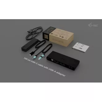 Stație de andocare universală cu afișaj dublu 4K i-tec, livrare de energie 85 W + încărcător i-tec USB-C 100 W