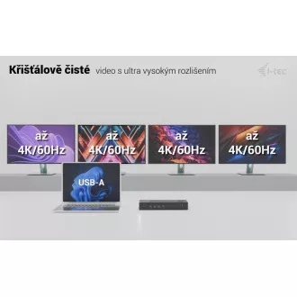 i-tec Universal 5x 4K Display Docking Station, putere de livrare 100W