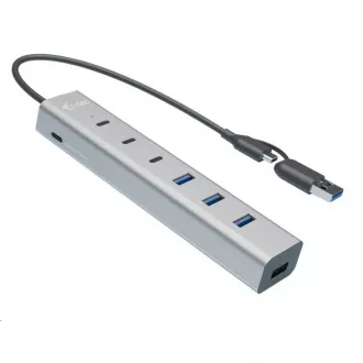i-tec Hub metalic de încărcare USB-C/USB-A cu 7 porturi (3x USB-C, 4x USB-A)