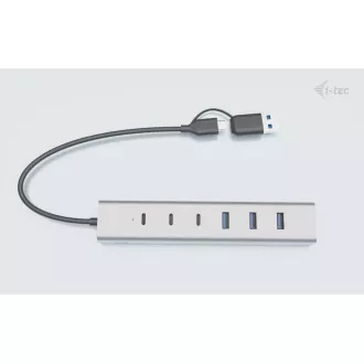 i-tec Hub metalic de încărcare USB-C/USB-A cu 7 porturi (3x USB-C, 4x USB-A)
