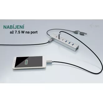 i-tec Hub metalic de încărcare USB-C/USB-A cu 7 porturi (3x USB-C, 4x USB-A)