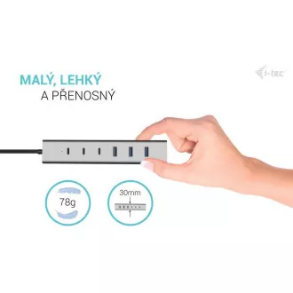 i-tec Hub metalic de încărcare USB-C/USB-A cu 7 porturi (3x USB-C, 4x USB-A)