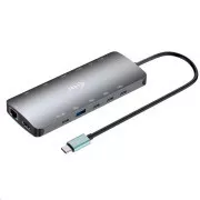 i-tec USB-C Metal Nano Dock cu 3 porturi de afișare, 2 porturi HDMI, 1 porturi video USB-C, alimentare 140W