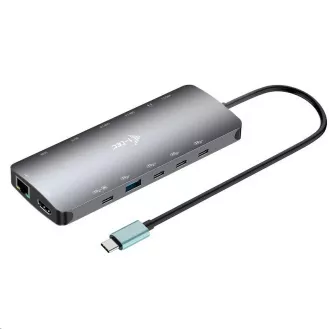i-tec USB-C Metal Nano Dock cu 3 porturi de afișare, 2 porturi HDMI, 1 porturi video USB-C, alimentare 140W