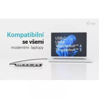 i-tec USB-C Metal Nano Dock cu 3 porturi de afișare, 2 porturi HDMI, 1 porturi video USB-C, alimentare 140W