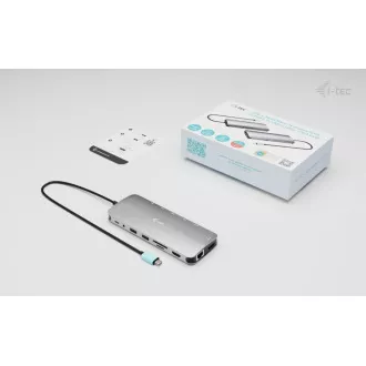 i-tec USB-C Metal Nano Dock cu 3 porturi de afișare, 2 porturi HDMI, 1 porturi video USB-C, alimentare 140W