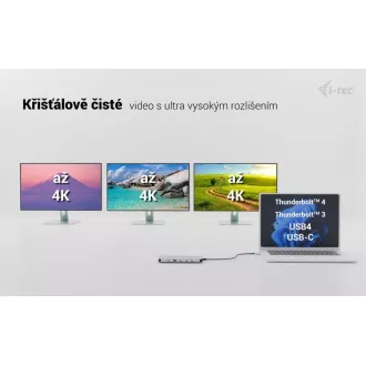 i-tec USB-C Metal Nano Dock cu 3 porturi de afișare, 2 porturi HDMI, 1 porturi video USB-C, PD 140W + Încărcător universal 140 W