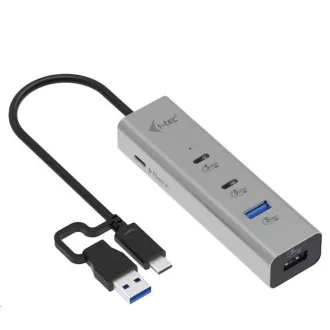 Hub metalic universal de încărcare i-tec, 2 porturi USB-C + 2 porturi USB-A, PD 85W Hub metalic universal de încărcare i-tec, 2 porturi USB-C + 2 porturi USB-A, PD 85W