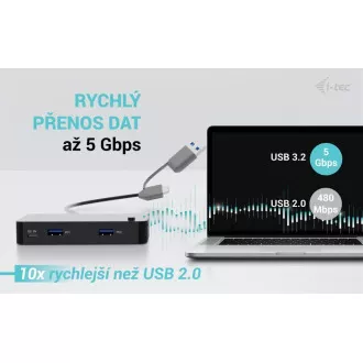 Hub KVM universal i-tec 2 porturi USB-C + 2 porturi USB-A 3.0