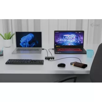Hub KVM universal i-tec 2 porturi USB-C + 2 porturi USB-A 3.0