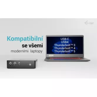 Stație de andocare pentru ecran i-tec Thunderbolt 5 Quattro, alimentare 140W