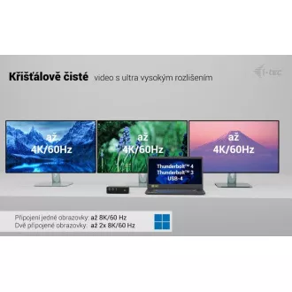 Stație de andocare pentru ecran i-tec Thunderbolt 5 Quattro, alimentare 140W