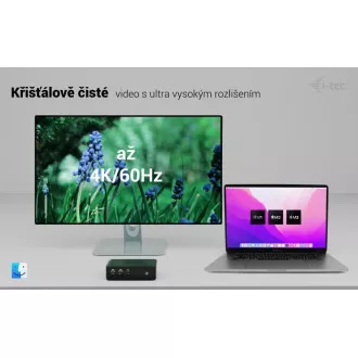 Stație de andocare pentru ecran i-tec Thunderbolt 5 Quattro, alimentare 140W