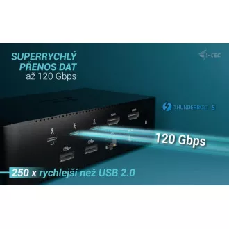 Stație de andocare pentru ecran i-tec Thunderbolt 5 Quattro, alimentare 140W