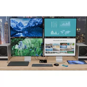 Stație de andocare pentru ecran i-tec Thunderbolt 5 Quattro, alimentare 140W