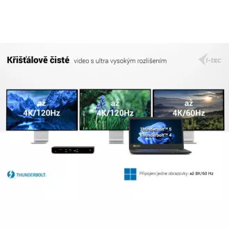 Stație de andocare pentru afișaje i-tec Thunderbolt4 3x, alimentare 96W