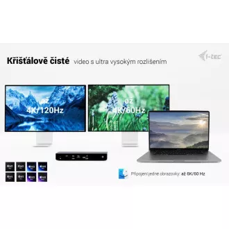 Stație de andocare pentru afișaje i-tec Thunderbolt4 3x, alimentare 96W