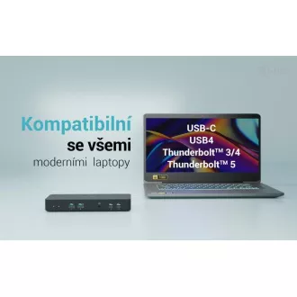 Stație de andocare inteligentă i-tec USB-C pentru trei afișaje, alimentare 100W