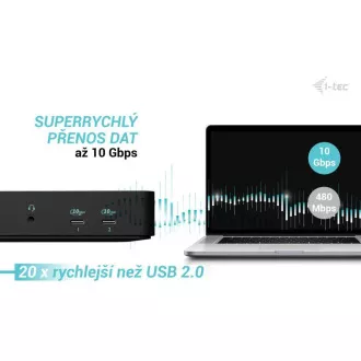 Stație de andocare inteligentă i-tec USB-C pentru trei afișaje, alimentare 100W