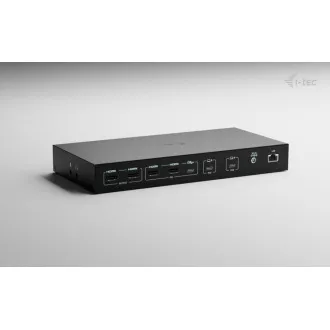 Stație de andocare KVM i-tec USB-C pentru 3 gazde, afișaj dual, alimentare 1x 92W/2x 65W