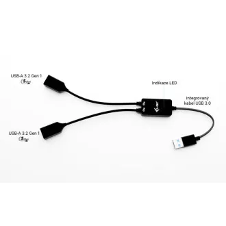 Cablu HUB i-tec USB-A cu 2 porturi (2x USB-A) Cablu HUB i-tec USB-A cu 2 porturi (2x USB-A)