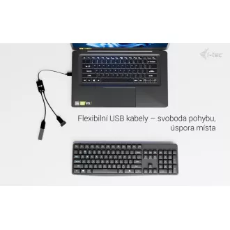Cablu HUB i-tec USB-A cu 2 porturi (2x USB-A) Cablu HUB i-tec USB-A cu 2 porturi (2x USB-A)