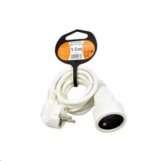 Cablu prelungitor Solight - conector, 1 priză, alb, 1, 5m