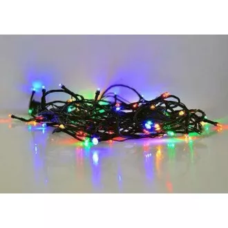 Lanț de Crăciun Solight LED pentru exterior, 500 LED, 50m, 5m de cablu, 8 funcții, temporizator, IP44, multicolor