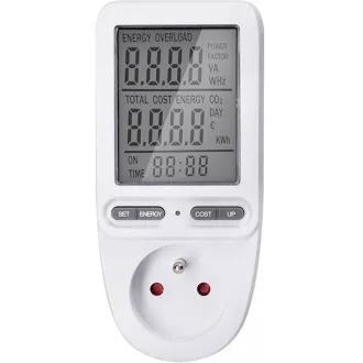 Contor de energie digitală Solight, afișaj mare