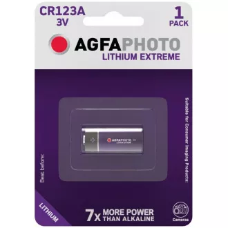 Baterie foto cu litiu AgfaPhoto CR123A, blister 1buc