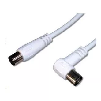 Cablu antenă TV PREMIUMCORD 10m, conector 90° (coaxial, M/F, 75 Ohm)