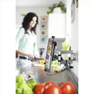 Suport de perete Hama pentru tabletă 7"-11", rotativ, înclinabil, aluminiu Suport de perete Hama pentru tabletă 7"-11", rotativ, înclinabil, aluminiu