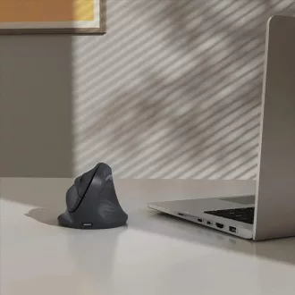 Mouse wireless vertical ergonomic Hama EWM-600R, pentru dreptaci, reîncărcabil, multidispozitiv