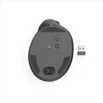 Mouse wireless vertical ergonomic Hama EWM-600R, pentru dreptaci, reîncărcabil, multidispozitiv