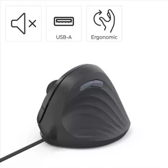 Mouse vertical ergonomic cu fir Hama ECM-500R, pentru dreptaci, negru