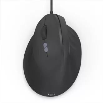 Mouse vertical ergonomic cu fir Hama ECM-500L, pentru stângaci, negru