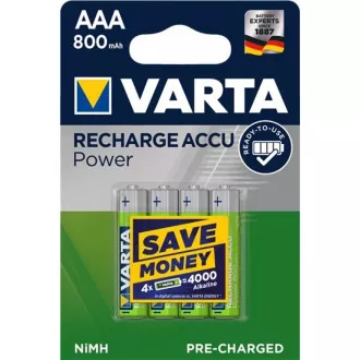 Varta LR03/4BP 800 mAh Gata de utilizare (Blister 4 buc)