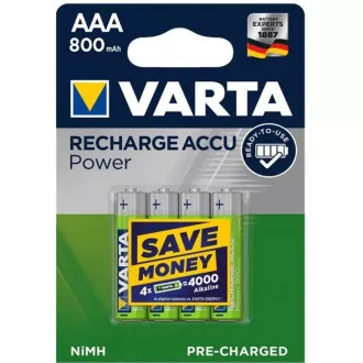Varta LR03/4BP 800 mAh Gata de utilizare (Blister 4 buc)